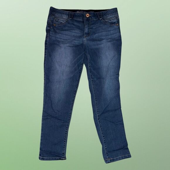 Democracy “Ab” Solution  Medium Wash Ankle Crop Jeans Size 10 33x26 #7 - Picture 6 of 6